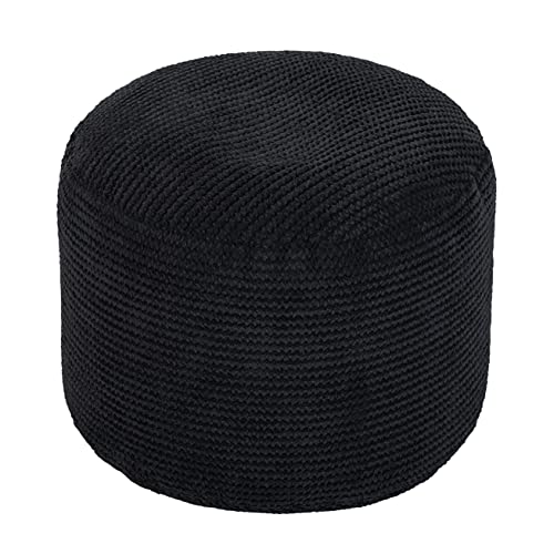 Loft 25 Tabouret de Pieds en Forme de Sac de Haricots Rond Bubble | Repose-Jambes pour Salon d'intérieur | Pouf Ergonomique | Ultra Confortable et Durable (Noir) Cover
