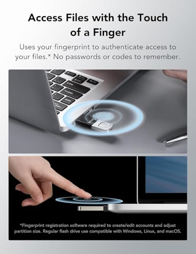 Image of Lexar Pen Drive 64GB Fingerprint F35pro USB 3.2 Gen1 Flash Drive, up to 300MB /s Read and 60MB /s Write