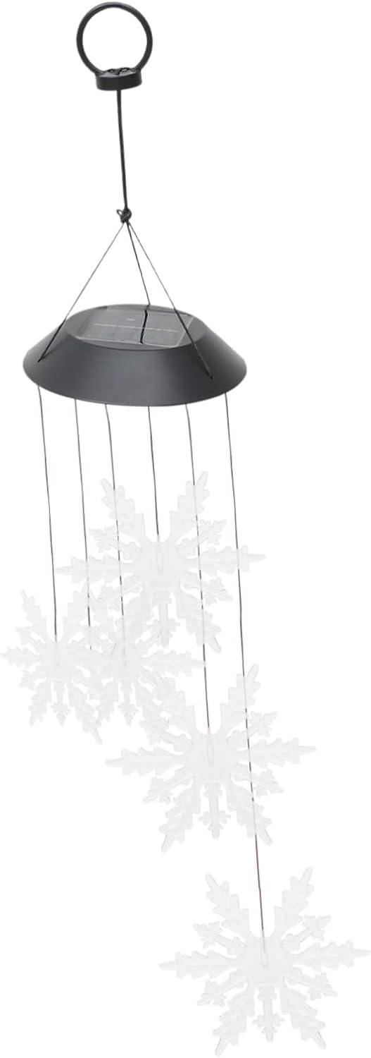Mikikit Solar Powered Wind Chime Light Changing Led Hanging Decoration for Garden Patio and Options for Outdoor Decor