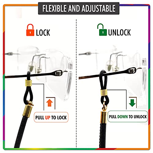 Image of VIVID vision Unisex Adult Eyeglass Holder Strap Cord | New Chain Adjust on Sunglasses | Anti-slip Retainer Lanyard String Eyewear Frame | Specs Mask Chains