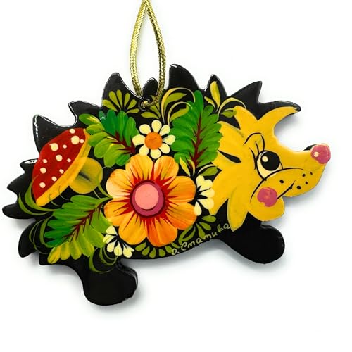 Holz-Christbaumschmuck Igel Figur zum Aufhängen Handmade Lustige...