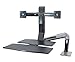 Ergotron WorkFit Mounting Arm for Flat Panel Display - 20 lb Load Capacity - Aluminum - Polished Black (152712F)