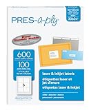 Pres-a-ply 3-1/3 x 4 Inches  Laser Labels, White, 600 Count (30604)