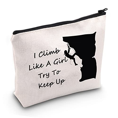 JXGZSO I Climb Like A G Try To Keep Up Zipper Pouch Bag Rock Climbing Gift Mountain Bouldering Sport Lover Gift (Climb Like A G BAG)
