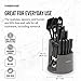 Farberware 30-Piece Spin-and-Store Knife and Kitchen Tool Set with Rotating Storage Caddy, High Carbon-Stainless Steel Kitchen Knives, Razor-Sharp Knife Set, Black