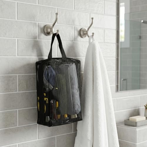 Mesh-Shower-Caddy-Bag-for-Bathroom-Portable-Hanging-Toiletry-and-Bath-Organizer-with-Zipper-Quick-Dry-Toiletry-Tote-Bag-for-Women-Men-Travel-Gym-Camping-College-Dorms-Beach
