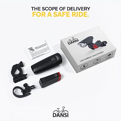 Dansi Bike Lights For Night Riding - Bright With Flashing Rear Light I Bike Accessories I Bike Light With Quick-Release And Tool Free Mounting - Bicycle Accessories, Bicycle Light, Bike Headlight #TOP6