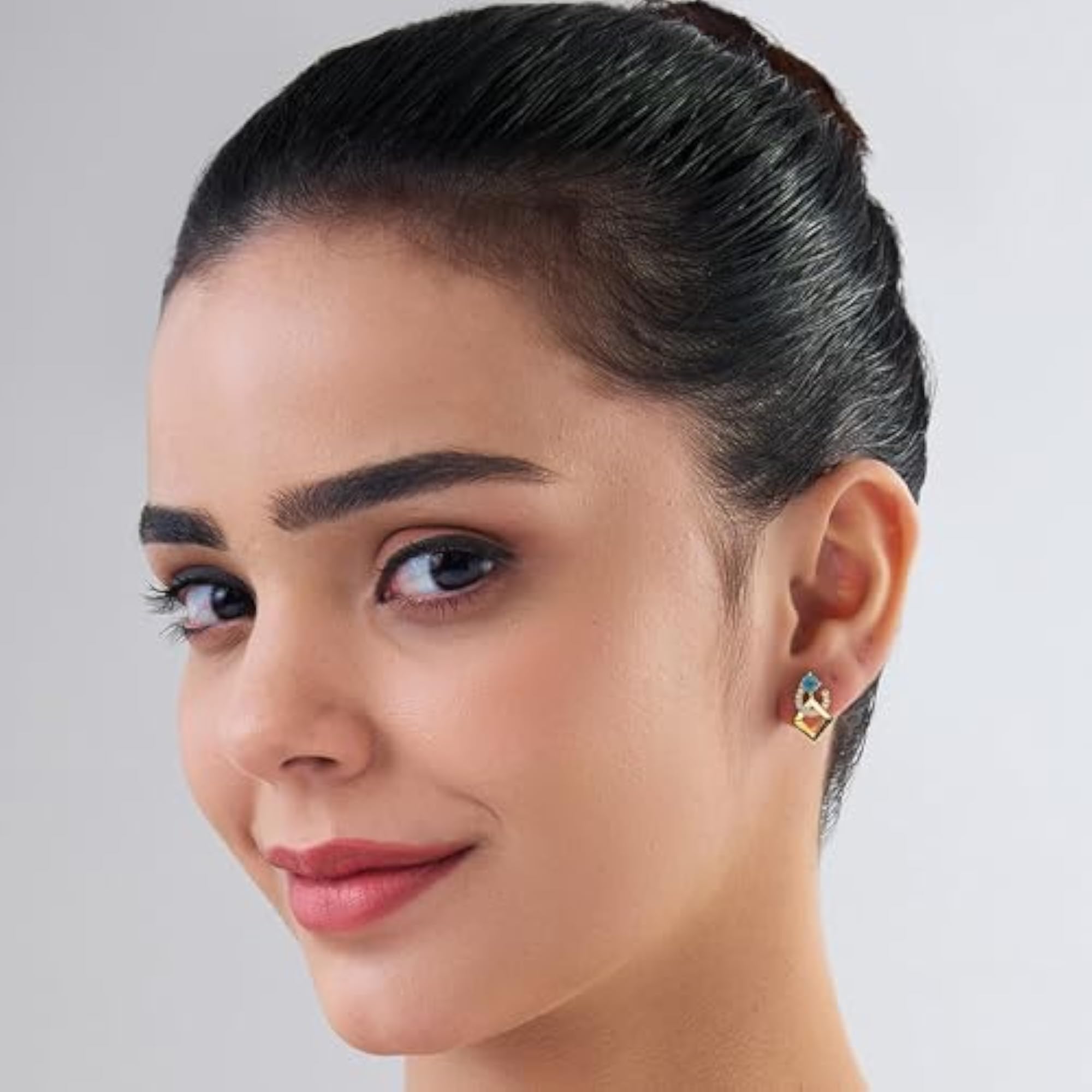Women's 925 Sterling Silver Gold Plated Swiss Zircon Earrings