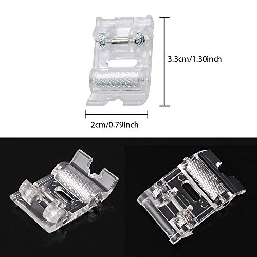 Cesusme 2 Pcs Roller Sewing Machine Presser Foot Plus Non-Stick Zigzag Teflon Sewing Machine Presser Foot - Fit For Singer, Brother, Babylock, Low Shank Simplicity Sewing Machine（2 Styles） #TOP2
