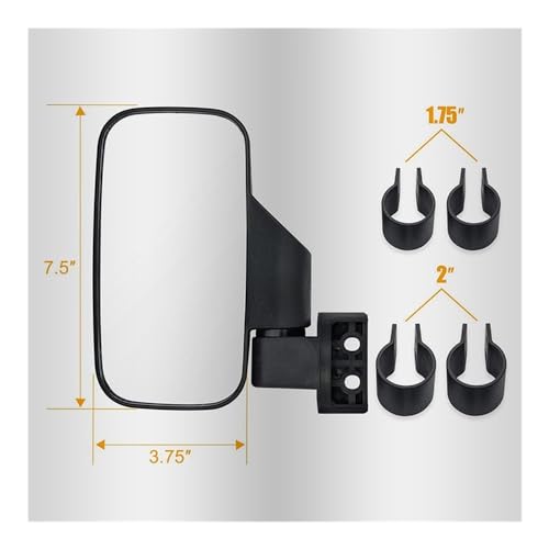 Espejo UTV retrovisor lateral con abrazadera estable para barra antivuelco 5