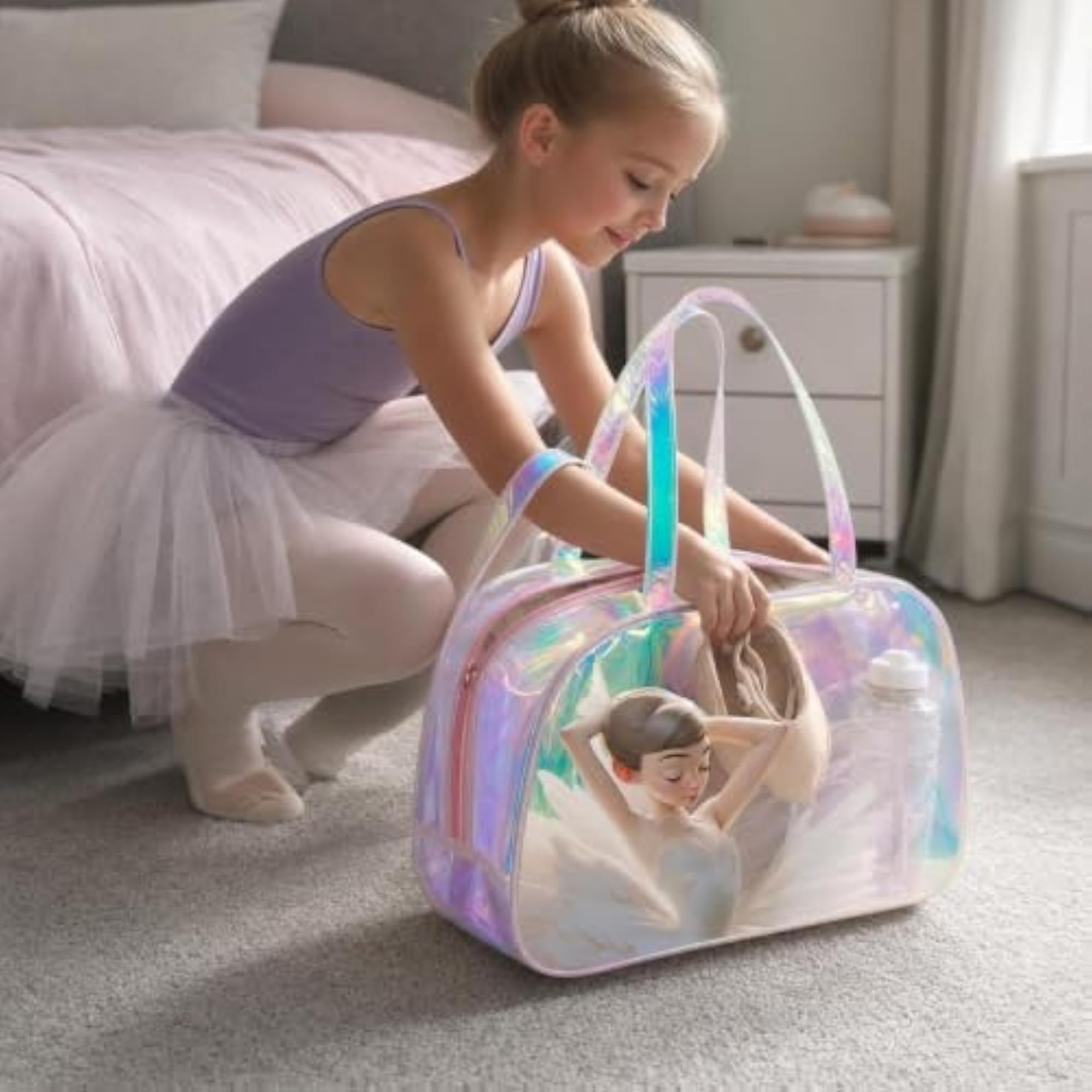 Kids' Portable Ballet Practice Clothes Storage Handbag