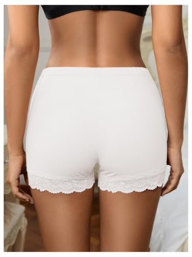 Image of MakeMeChic Women's Summer Lace Trim Shorts Biker Under Dresses