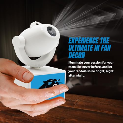 Sporticulture NFL American Football Carolina Panthers - Adjustable Led Mini Spotlight Projector with 6 Team Logo Designs - Portable & Rechargeable Spotlight - Battery-Operated - 4.375” x 3.125” - Thumbnail 6