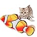 Sunshine smile pez electrico Juguete Gato,pez Juguete Gato con Movimiento,pez electrico Felpa,Juguetes con Hierba gatera,Juguetes Catnip para Gatos,pez Interactivo Gato (C)