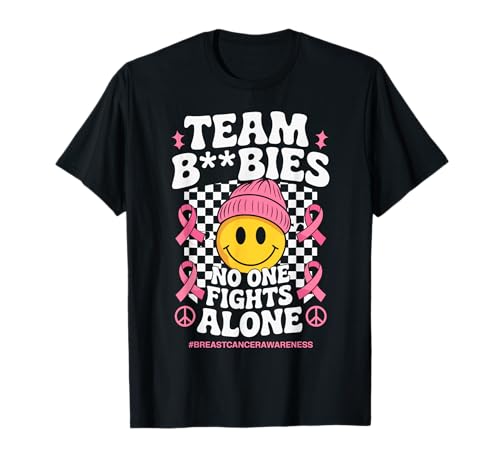 Pink Ribbon Support Squad Breast Cancer Awareness Men Women Maglietta
