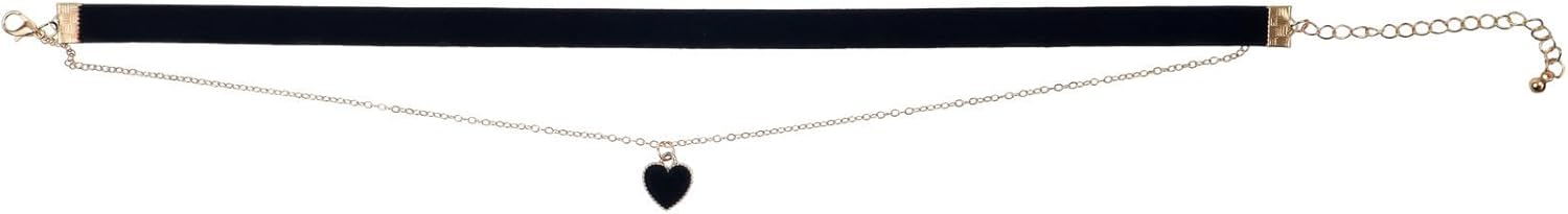 Red Heart Choker Collar Dainty Love Heart Velvet Choker for Women Layered Peach Heart Pendant Clavicle Chain Necklace Fashion Jewelry - Image 3