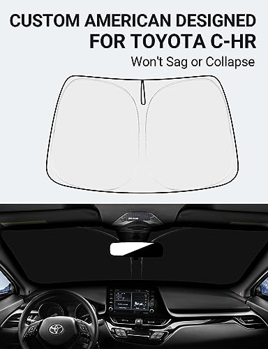 Image of Proadsy 2026 Upgrade Front Windshield Sun Shade Foldable Sunshade Protector Custom Fit 2018-2022 CH-R C-HR CHR, XLE Premium CUV Winter Accessories