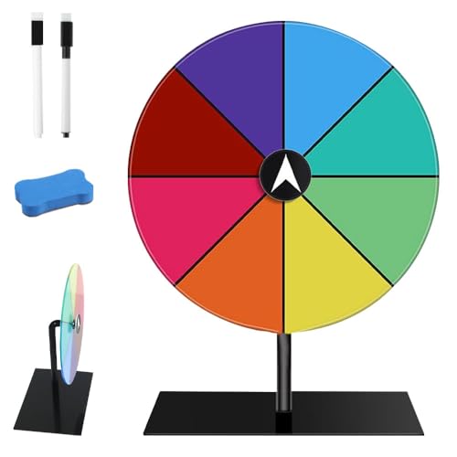 Vmxlso 20cm Glücksrad zum Drehen, 10 Slots Glücksrad zum Selbstgestalten, Gluecksrad Gluecksrad mit Ständer, Trocken Folienstift Abwischbar und Radiergummi, 8 Farben Glücksrad für Karneval, Messen Vmxlso 20cm Glücksrad zum Drehen, 10 Slots Glücksrad zum Selbstgestalten, Gluecksrad Gluecksrad mit Ständer, Trocken Folienstift Abwischbar und Radiergummi, 8 Farben Glücksrad für Karneval, Messen