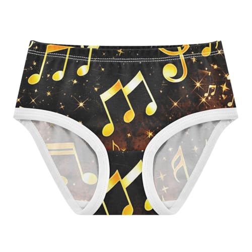 Cotton Girls Underwear Toddler Golden Musical Notes Black Panties Little Girl Personalized Briefs Kids Undies 2t
