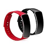 kwmobile 2x Brazalete compatible con Samsung Gear fit R350 - Pulsera de TPU para fitness tracker en rojo/negro
