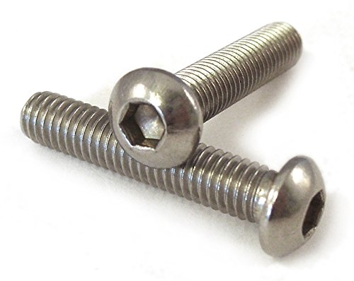 5/16"-24 UNF Socket Button Head Bolts, Allen Key Drive, A2 Stainless Steel, 1/2" to 11/2" Long (50, 5/16 X 1 1/2")