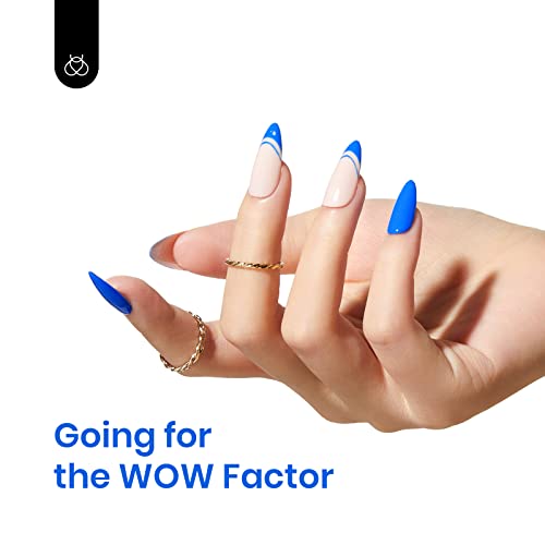 Image of Beetles Blue Gel Nail Polish, 15ML Electric Punk Bright Blue Gel Polish, Soak Off UV LED Nails Art DIY Manicure for Women