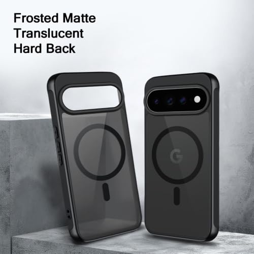 Image of TheGiftKart Hybrid Matte Frosted Translucent Back Cover Case for Google Pixel 11 /11 Pro | Shockproof Design | Camera Protection Module | Hard Back Cover (PC & TPU, MagSafe Compatible, Frost Black)