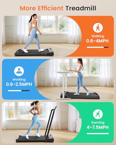 Image of FUNMILY Walking Pad Treadmill with Massage /Vibration Plate Combo, Foldable Treadmills for Home Office, Portable Walking Pad 300+lbs Capacity, Remote Control