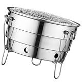 Toyvian 1 Satz Tragbarer Holzkohlegrill Kompakter Grill für Outdoor Barbecue für Camping Gartenpartys Austauschbarem Grillrost und Praktischer Handhabung