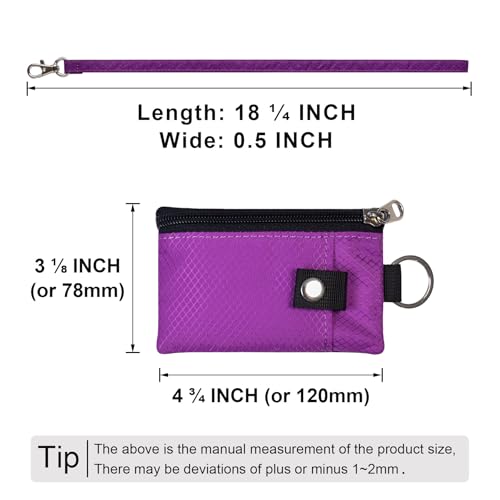 Image of CHENSPRX Minimalist RFID Blocking Small Wallet with ID Window,WaterResistant Zip Id Case Wallet with Lanyard Keychain for Cards,Cash,Travel,Women,Men