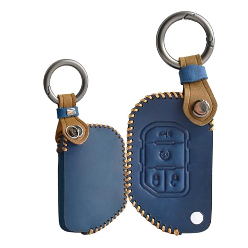 Coque de clé en cuir bleu Jeep Gladiator JT pour remplacer un étui usé