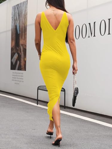 Image of Nimsruc Women Summer Long Dress Casual Slip Sexy Slim Sleeveless Bodycon Maxi Dresses for Women 2024
