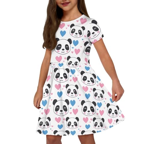 Generic Girls Skater Dress 2-12 Short Sleeve Dress Toddler Girl Clothes Summer