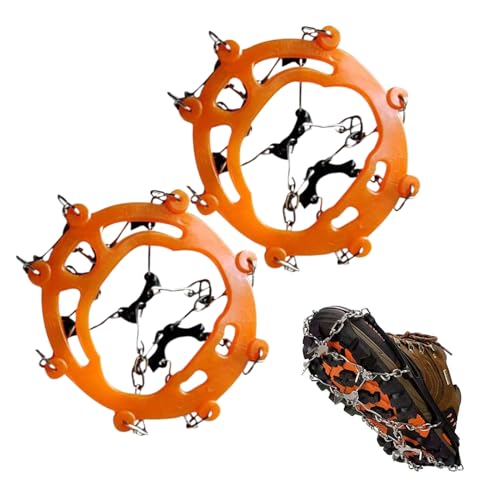 Crampón De Hielo Para Caminar Con Tracción | Garras De 8 Puntas Resistentes Al Desgaste para Botas - Tacos De Tracción Nieve para Mujeres Hombres Invierno Escalada Pesca Caminar Correr Completo