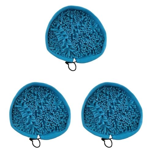 Homeponnew Almohadilla de limpieza universal lavable de microfibra coral, paquete de 3 unidades para mopas de vapor de cabeza triangular con cordón