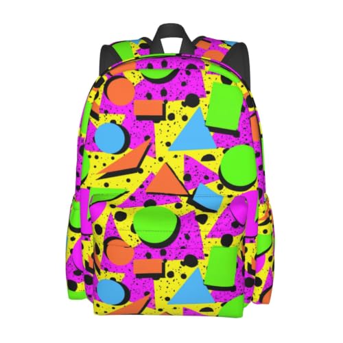 famliihw Mochila para laptop, mochila multiuso para homens, mulheres, viagens, trilhas, Retrô anos 80 e 90, Medium, Retrô anos 80 e 90