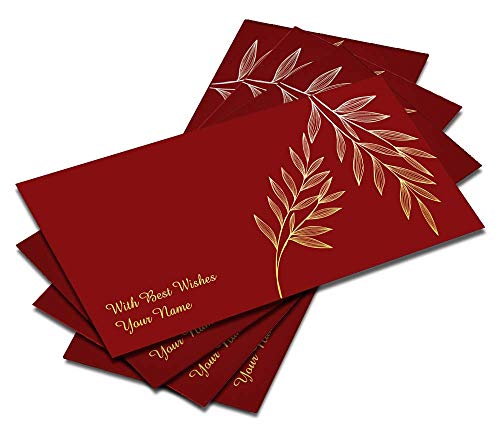 Image of Brown Cloud Customized Exclusive Designer Velvet RED Card Emboss Gloss Printed Shagun /Money /Gift Envelope /Cover /Lifafa for Gift /Festival with Personalized Text Message /Name (Pack of 10)
