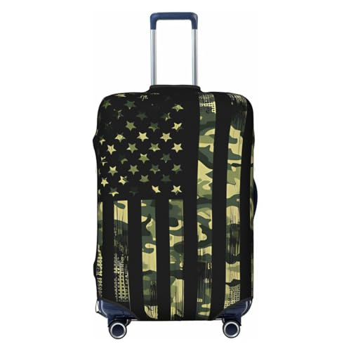 Usa Flag Green Camouflage Travel Luggage Cover Suitcase Protector Bag, Fits 18-32 Inch Luggage, Anti-Scratch Suitcase Sleeve For Kid And Adult,X-Large