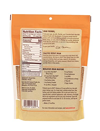 Bob's Red Mill Wheat Bran, 8oz (Pack of 4) - Non GMO, Vegan, Kosher - image 2