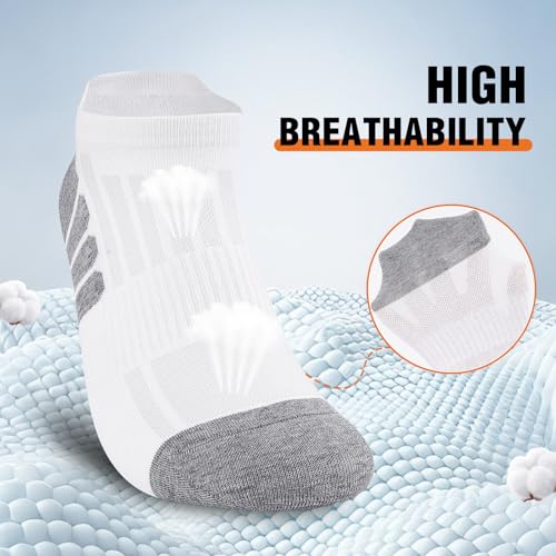 2 Pairs Athletic Socks for Men Women,Breathable Cotton Low Cut Sports Socks,Comfortable Ankle Socks with Arch Support & Mesh2