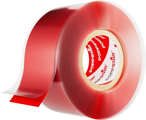 POPPSTAR Cinta de silicona autosellante, 3m x 25mm, cinta aislante y de sellado (agua, aire), rojo, 1 rollo