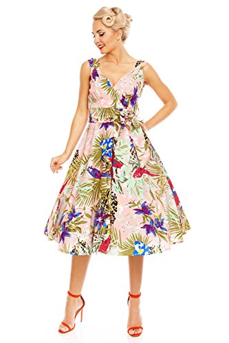 Retro Vintage Tropical Bird Summer 1452 Swing Dress Cover