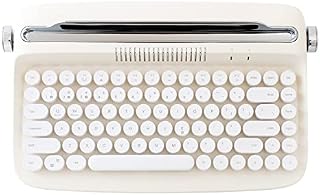 YUNZII ACTTO B303 Wireless Keyboard, Retro Bluetooth Typewriter Keyboard with Integrated Stand for Multi-Device (English, Ivory Butter)