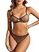 Lilosy Sexy Mesh Sheer Underwire Push Up Women Lingerie Set Cheetah See Through Bachelorette Bra Panty 2 Piece Leopard Medium