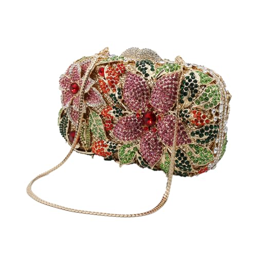 Image of Luxury Crystal Clutch Purse for Women Rhinestone Handbag Formal Party Evening Bag Sparkly Bridal Flower Purse