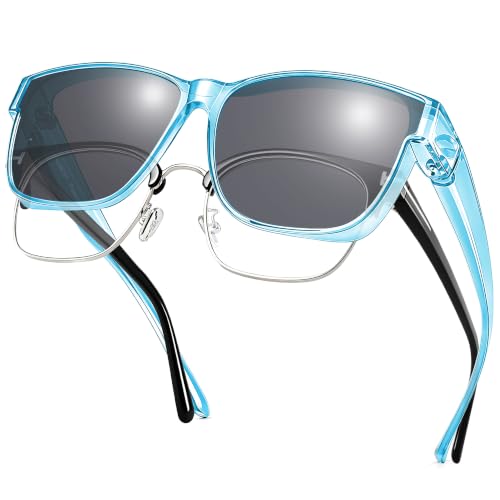 Image of URUMQI Polarized Sunglasses Fit Over Glasses for Men Women, Oversized Square Sun Glasses UV400 Protection