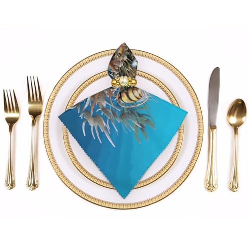Servilletas de Tela 3D Peces Océano 2 Pcs Lavables miniatura 3