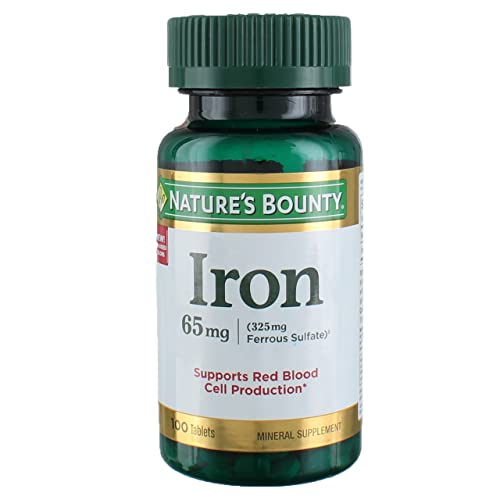 Image of Nature's Bounty Iron 65 mg Tablets 100 Tablets (Pack of 6)