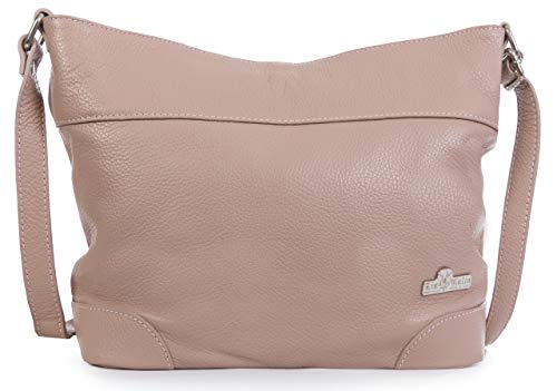 LiaTalia Vera Pelle Made In Italy - bolsas Hobo de Piel Mujer, color Rosa, talla Medium