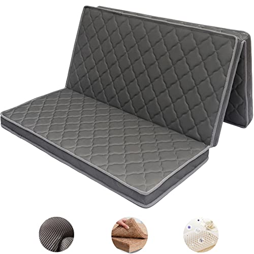 LZTENRETO Firm Coconut Coir Mattress, 3E Quiet Palm Mattress Pad, Thick Foldable Mattress in 6cm,9cm,11cm (Black,Queen 6cm)